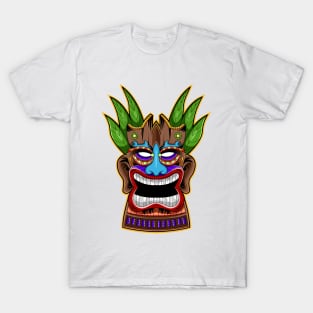 Tiki Mask Green Hair T-Shirt